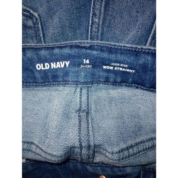Old Navy denim high rise straight leg wow jeans size 14 short, petite - Picture 4 of 5